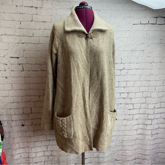A ida wool blend cardigan light tan size XL - Picture 1 of 6